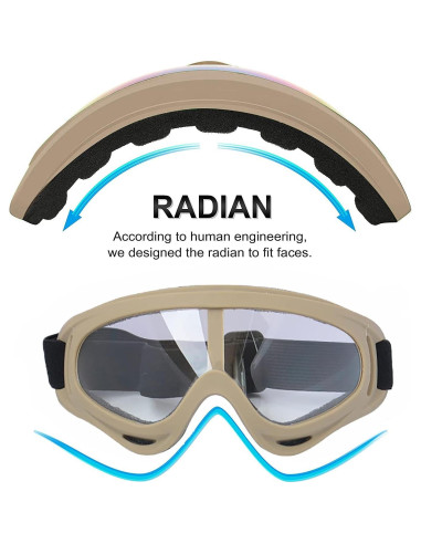 Gafas de Motocicleta LJDJ 2 Paquetes con 2 Máscaras