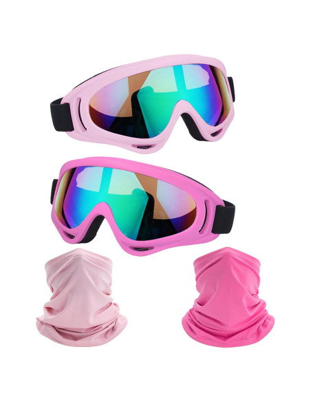 Gafas de Motocicleta LJDJ 2 Paquetes con 2 Máscaras