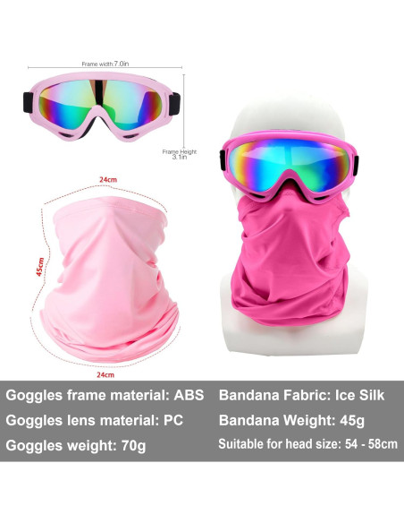 Gafas de Motocicleta LJDJ 2 Paquetes con 2 Máscaras