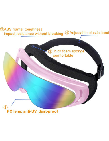 Gafas de Motocicleta LJDJ 2 Paquetes con 2 Máscaras