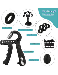 Fortalecedor de Agarre de Mano WWJ Ajustable 10-130Lbs Negro 2