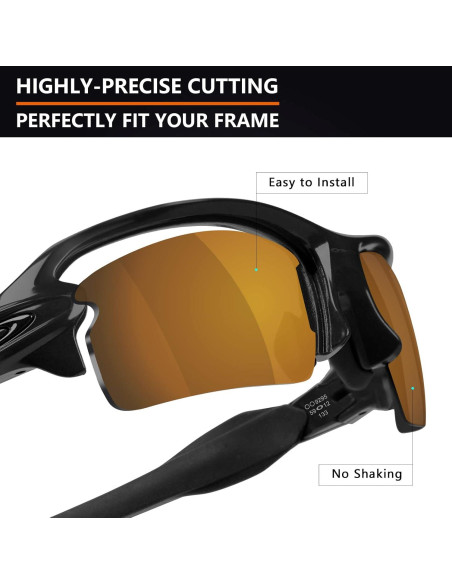 Lentes Polarizados Alphax para Oakley Flak 2.0 - Oro Brillante