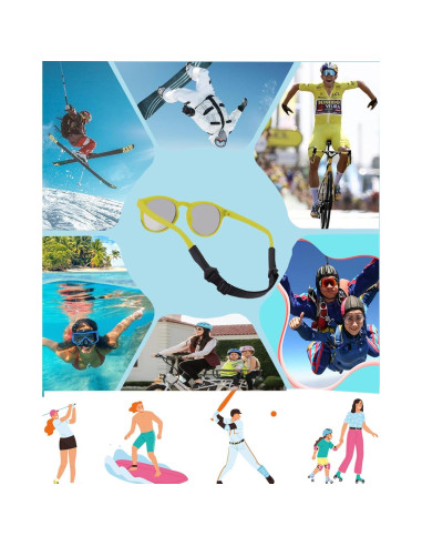 Correa de Gafas HORNYPOOT Ajustable para Niños 16.5-25.4 cm