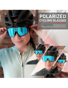 Gafas de Ciclismo KAPVOE TR90 Polarizadas con Lentes Intercambiables 2