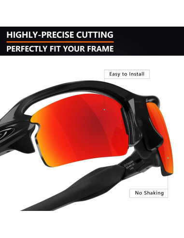 Lentes Polarizados Alphax para Oakley Flak 2.0 - Rojo Fuego