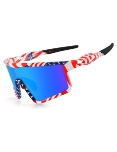 Gafas de Ciclismo Xiyalai XQ550D UV400 Rojo y Azul