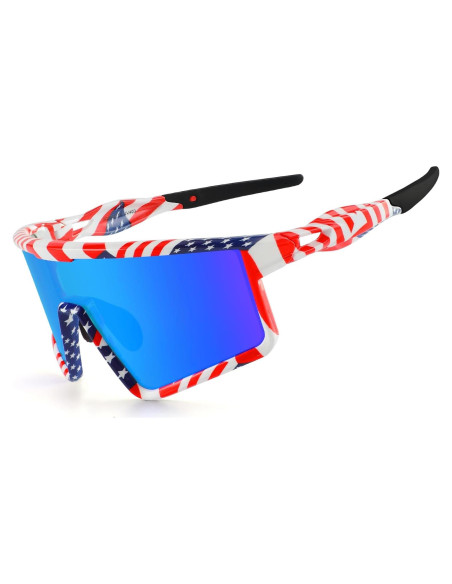 Gafas de Ciclismo Xiyalai XQ550D UV400 Rojo y Azul