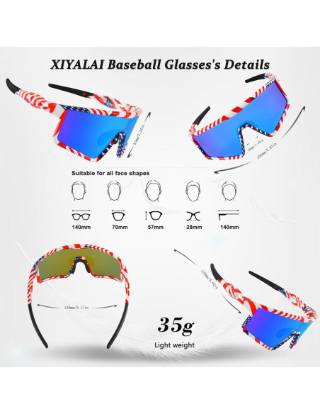 Gafas de Ciclismo Xiyalai XQ550D UV400 Rojo y Azul