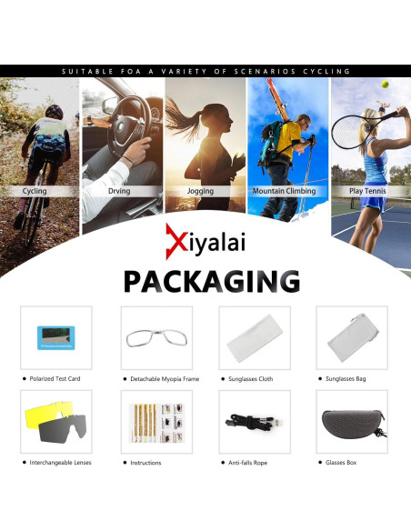 Gafas de Ciclismo Xiyalai XQ550D con 3 Lentes Intercambiables