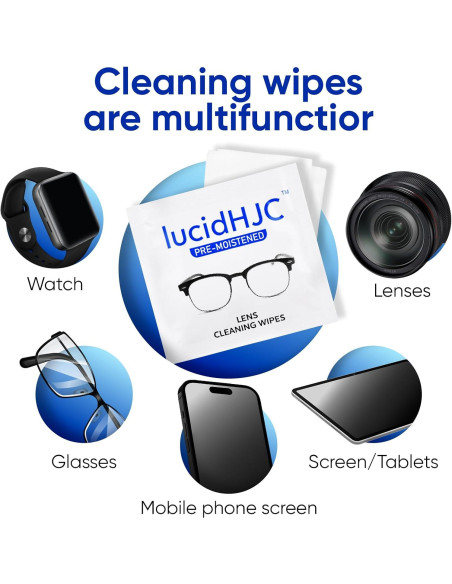 Toallitas de limpieza para lentes Lucidhjc 200 unidades
