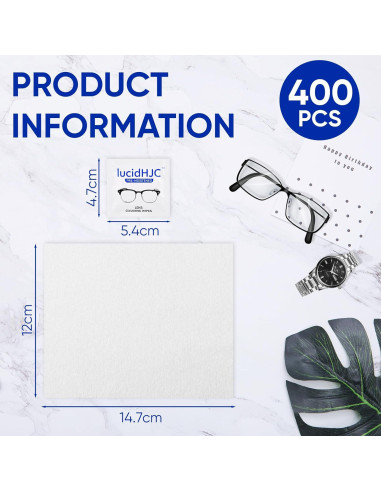 Toallitas de limpieza Lucidhjc 400 unidades para lentes y pantallas