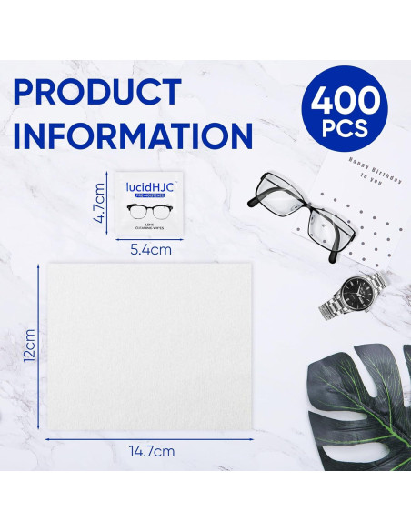 Toallitas de limpieza Lucidhjc 400 unidades para lentes y pantallas