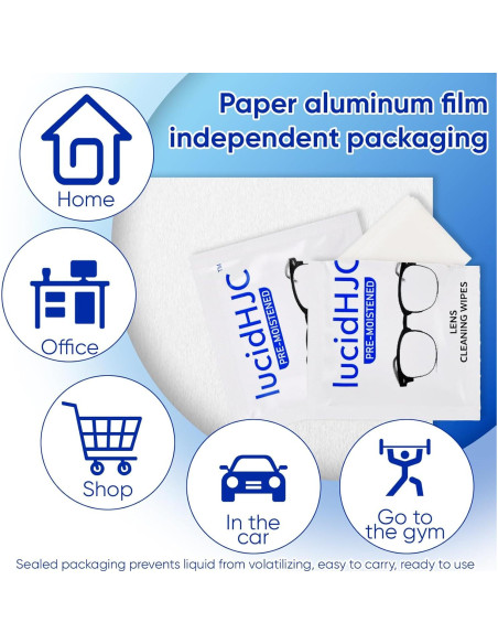 Toallitas de limpieza Lucidhjc 400 unidades para lentes y pantallas