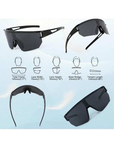 Gafas de Ciclismo WANWAN UV400 Lentes Espejados Grises