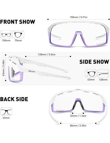 Gafas de Ciclismo SCVCN Fotoquímicas UV400 Ajustables