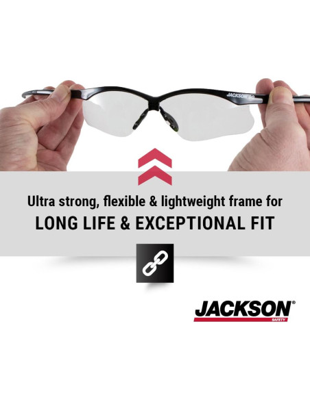 Gafas de Seguridad Jackson SG - Lentes Antirayaduras - 3 Estilos