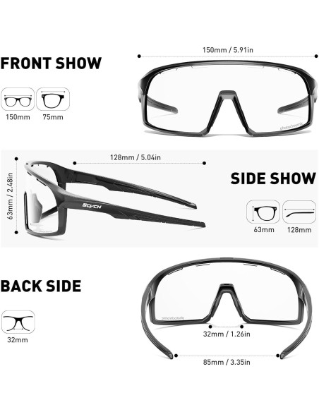 Gafas de Ciclismo SCVCN Fotoquímicas UV400 Ajustables