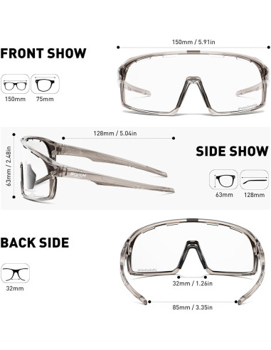 Gafas de Ciclismo SCVCN Fotoquímicas UV400 Ajustables