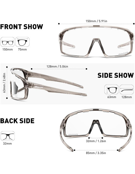 Gafas de Ciclismo SCVCN Fotoquímicas UV400 Ajustables