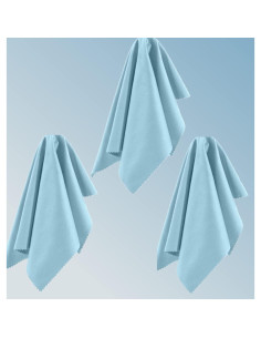 Paquete de 3 Paños Microfibra Azul Claro 30x30 cm para Limpieza 2