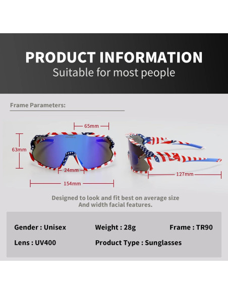 Gafas de Ciclismo JOGVELO Polarizadas 3 Lentes Intercambiables