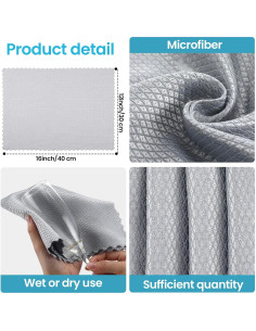 Paquete de 40 paños de microfibra Gandeer 30x40 cm gris 2