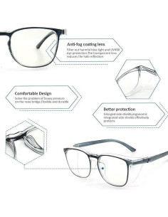Gafas de Seguridad Outray 2 Pares Antiempañantes Luz Azul 2