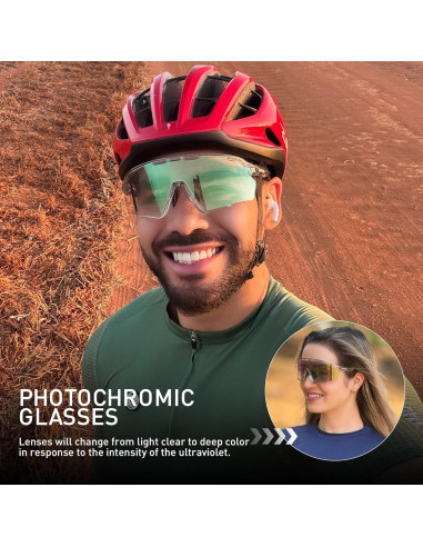 Gafas de Ciclismo KAPVOE Fotoquímicas UV400 para MTB