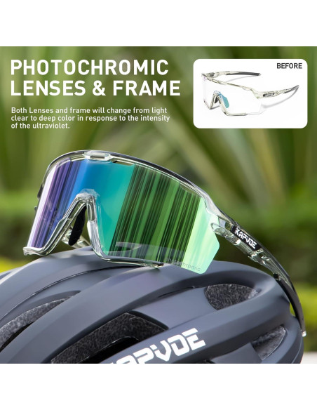 Gafas de Ciclismo KAPVOE Fotoquímicas UV400 para MTB