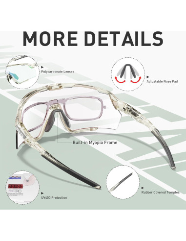 Gafas de Ciclismo KAPVOE Fotoquímicas UV400 para MTB