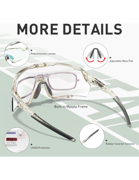 Gafas de Ciclismo KAPVOE Fotoquímicas UV400 para MTB