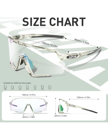 Gafas de Ciclismo KAPVOE Fotoquímicas UV400 para MTB