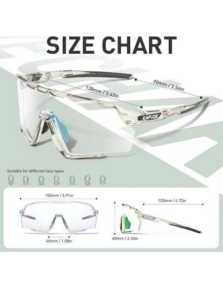 Gafas de Ciclismo KAPVOE Fotoquímicas UV400 para MTB