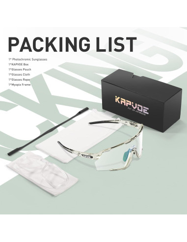 Gafas de Ciclismo KAPVOE Fotoquímicas UV400 para MTB