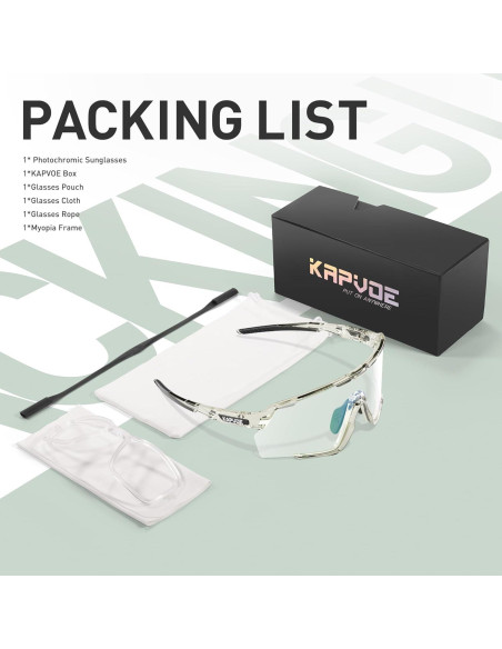 Gafas de Ciclismo KAPVOE Fotoquímicas UV400 para MTB