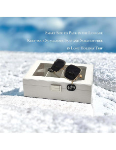 Organizador de Gafas de Sol Union Croco Blanco 4 Ranuras 2