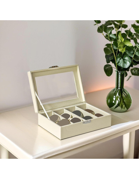 Organizador de Gafas de Sol Beige Lychee 4 Ranuras