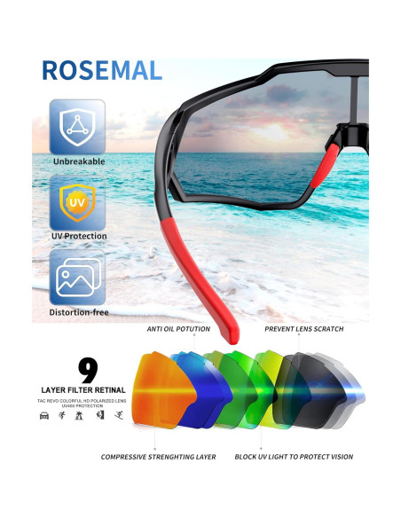 Gafas de sol deportivas Rosemal 7259 polarizadas UV400