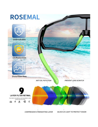 Gafas de sol deportivas Rosemal 7259 polarizadas UV400