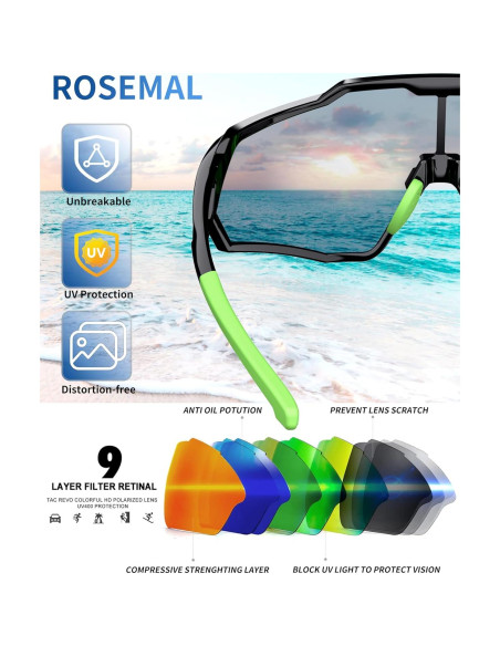 Gafas de sol deportivas Rosemal 7259 polarizadas UV400