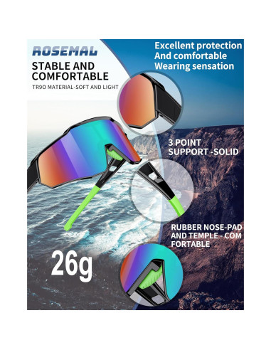 Gafas de sol deportivas Rosemal 7259 polarizadas UV400