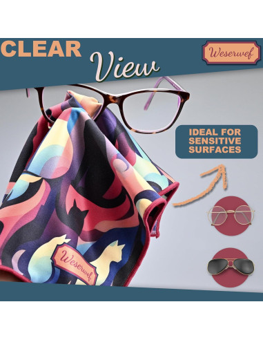 Paño de limpieza WESERWEF 30x30 cm para gafas y pantallas