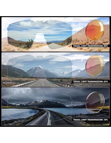 Gafas de Ciclismo KAPVOE Fotocromáticas UV400 Ajustables