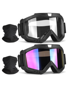 Gafas de Motocross YENPK 2 Piezas Antiviento para ATV