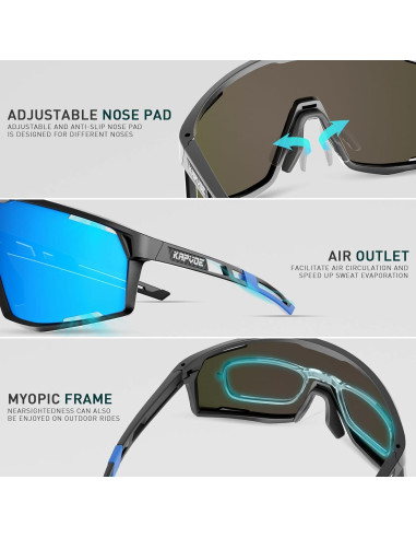 Gafas de sol KAPVOE polarizadas UV400 para ciclismo y deportes