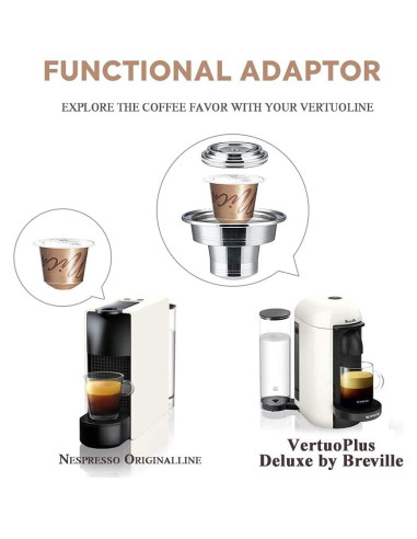 Adaptador de cápsulas reutilizables V,ertuo para Nespresso GCA1