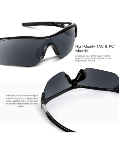 Gafas de Seguridad Policarbonato Anti-Rayas UV 99.9% Plata