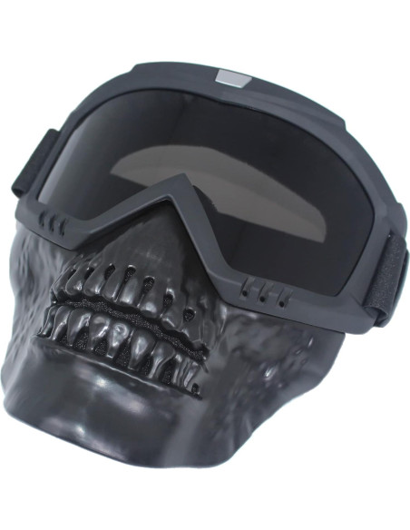 Gafas de Motocicleta Vintage Calavera con Lente Gris
