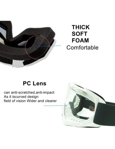 Gafas de Motocicleta LJDJ 026BK Anti-UV Ajustables