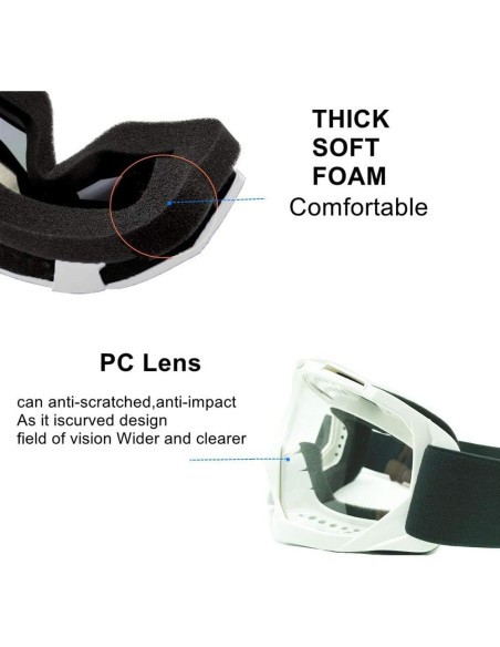 Gafas de Motocicleta LJDJ 026BK Anti-UV Ajustables